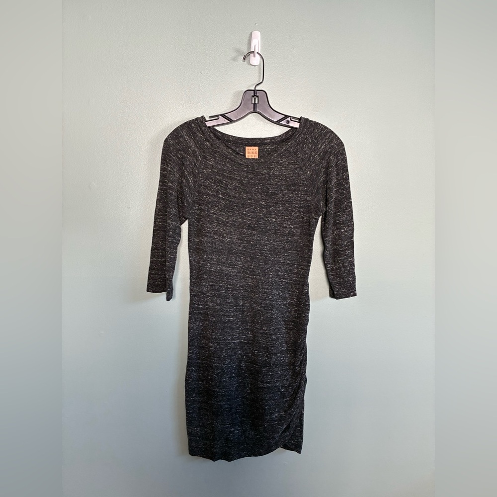 Zara Trafaluc Women’s Charcoal Gray Marled Bodycon Long Sleeve Dress Sz S